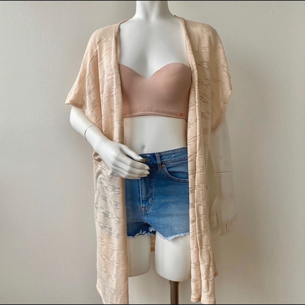Rolls Coster Beige Tan Cardigan Beach Cover Up Size OS